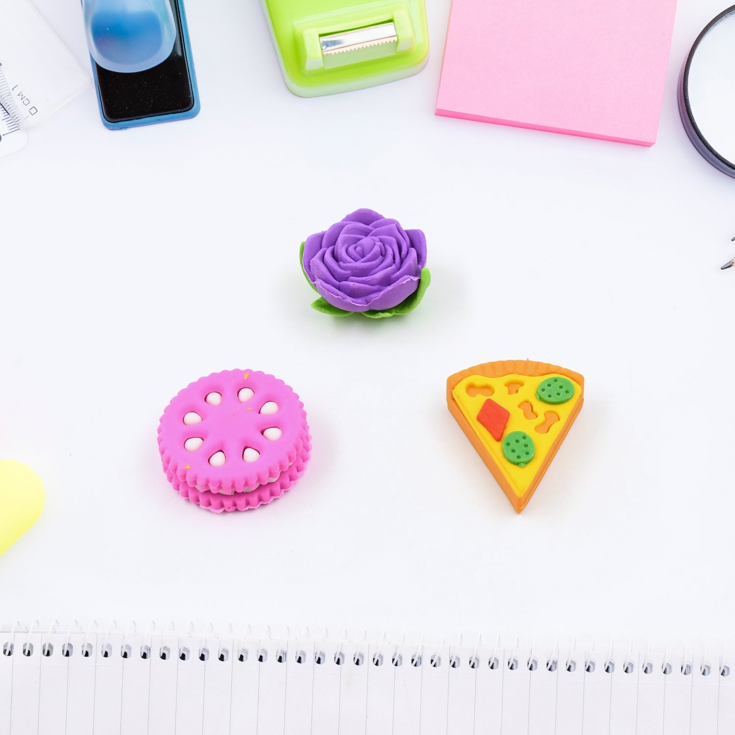 3D Mix Design Fancy & Stylish Colorful Erasers, Mini Eraser Creative Cute Novelty Eraser for Children Different Designs Eraser Set for Return Gift, Birthday Party, School Prize (1 Set)