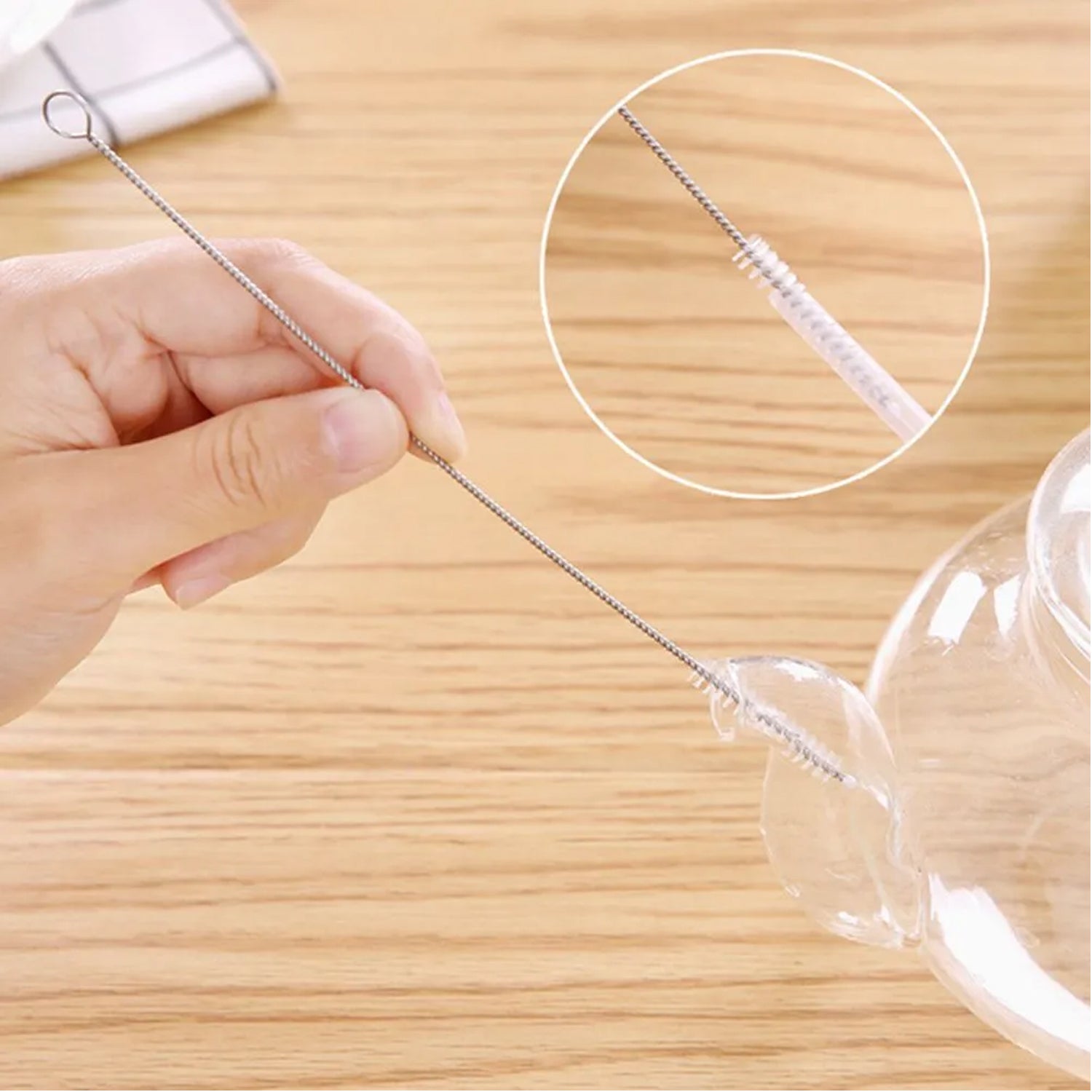 Stainless Steel Straw Cleaning Brush Drinking Pipe (20 Cm / 1 Pc)