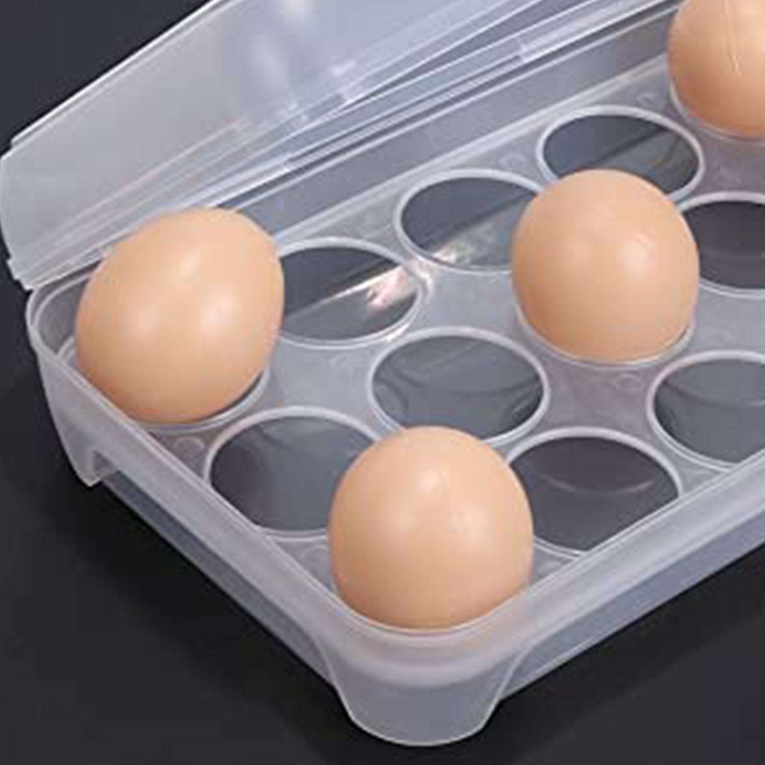 Plastic Egg Storage Container Holder for Refrigerator Egg Tray Holds 15 Eggs (1 Pc)
