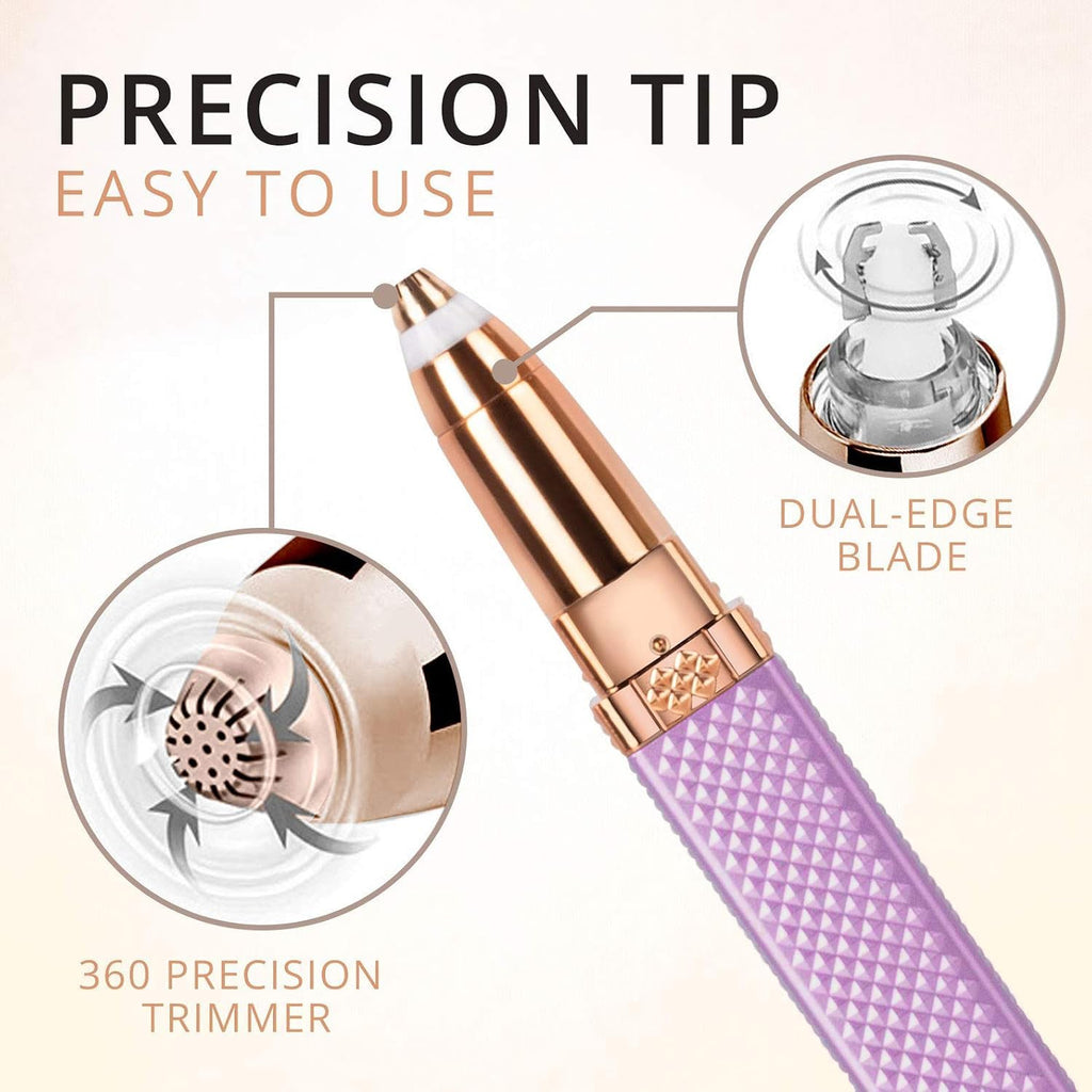 2-in-1 Eyebrow Razor & Painless Hair Shaver (1 Pc)