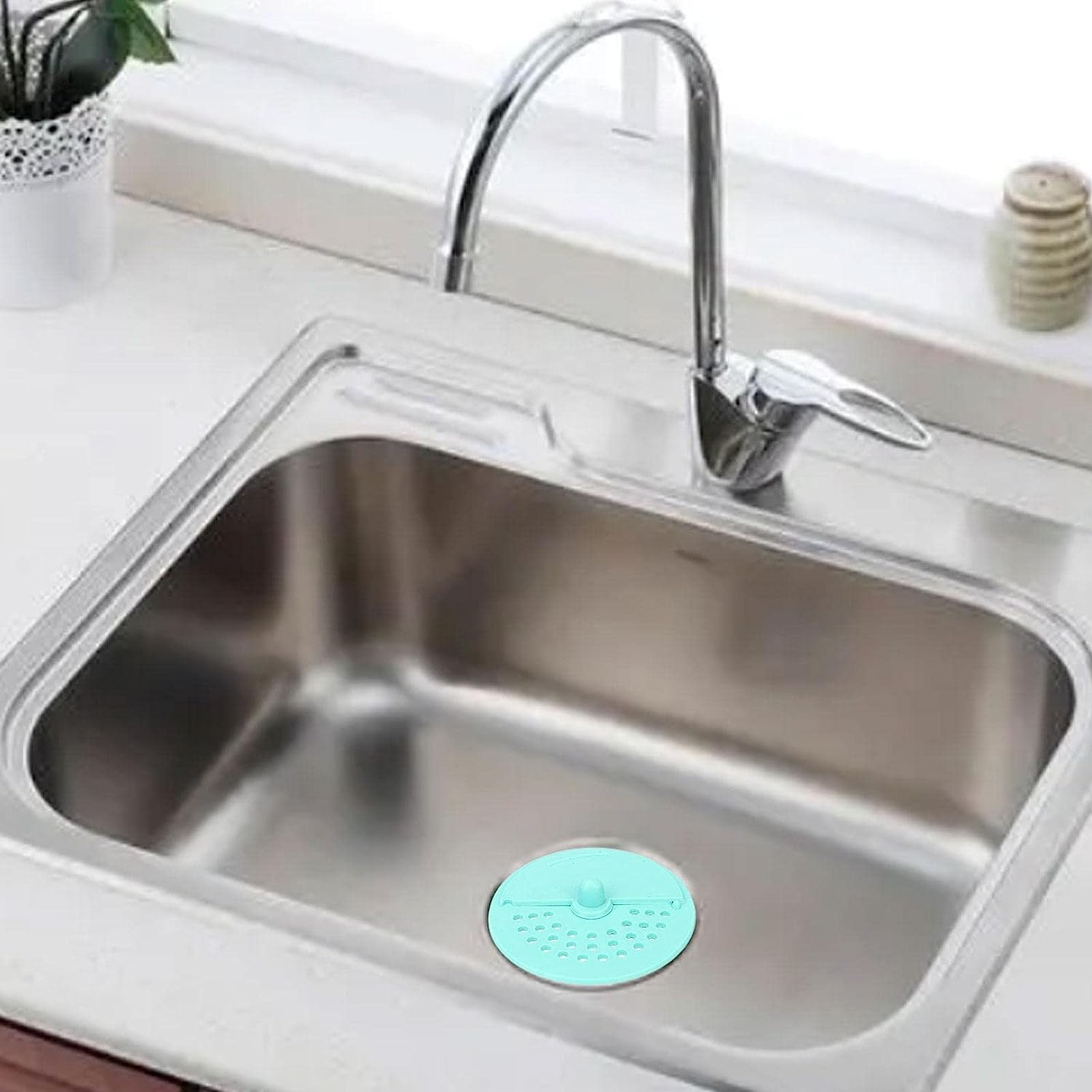 Rubber drain cover, anti-odor, fits various floor and sink drains.