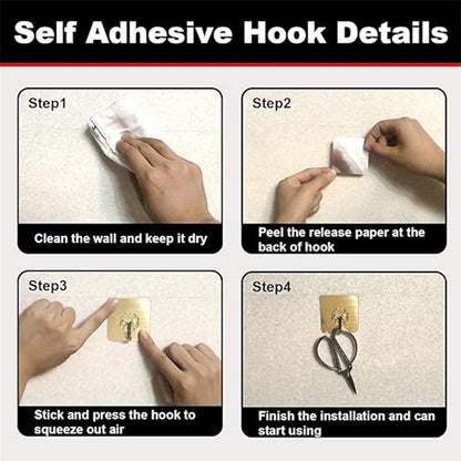 Adhesive Heavy-Duty Hooks for Kitchen and Bathroom (1 Pc / 6×6 Cm)