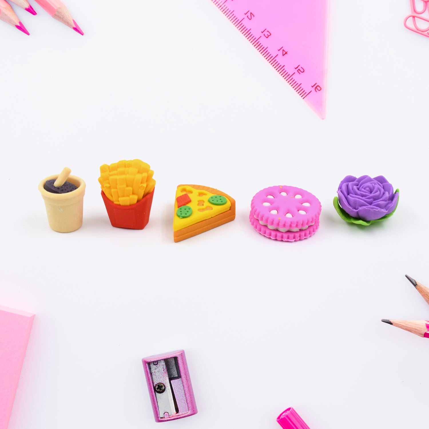 3D Mix Design Fancy & Stylish Colorful Erasers, Mini Eraser Creative Cute Novelty Eraser for Children Different Designs Eraser Set for Return Gift, Birthday Party, School Prize (1 Set)