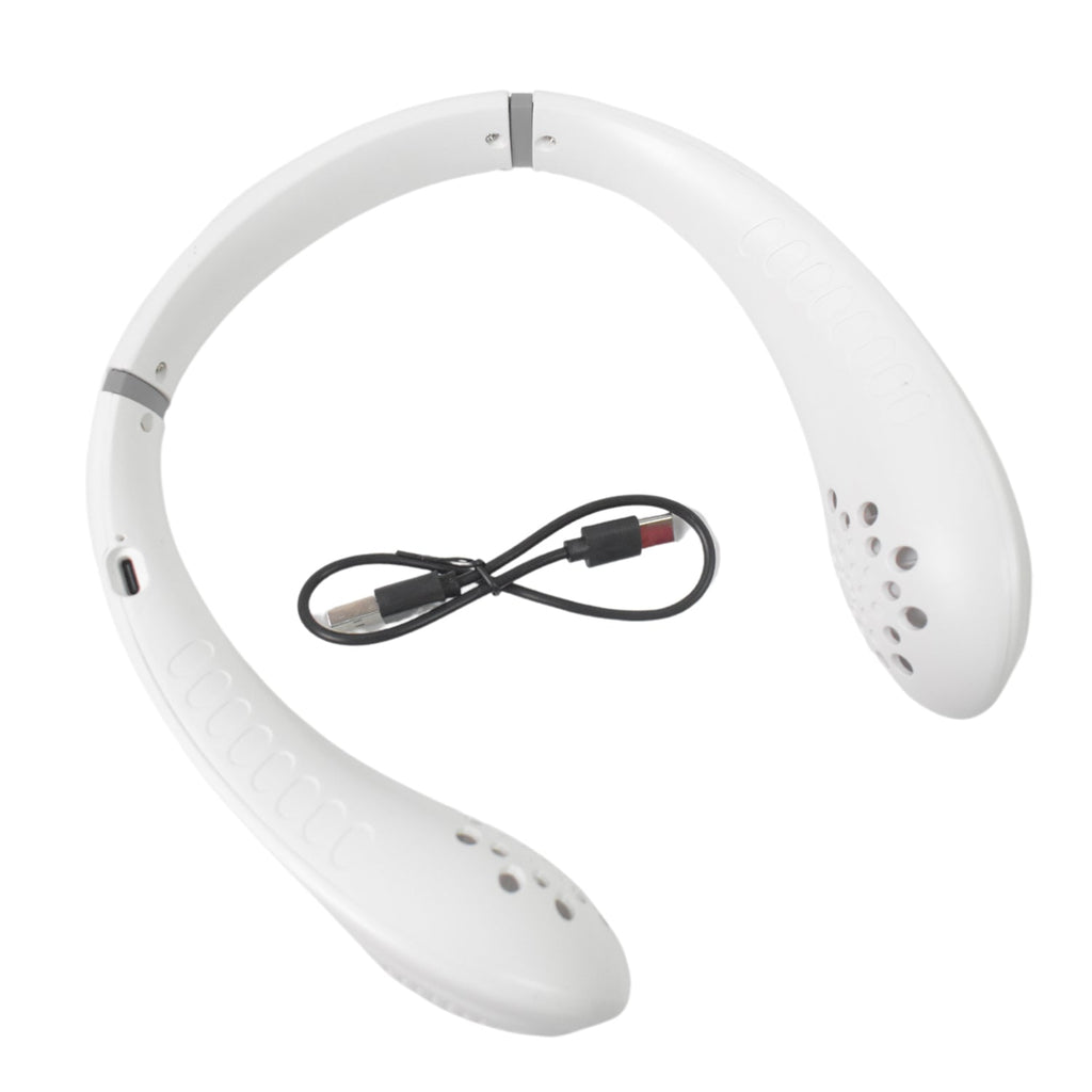 Portable USB Rechargeable Neck Fan – Wearable, 3 Speeds, Headphone Design