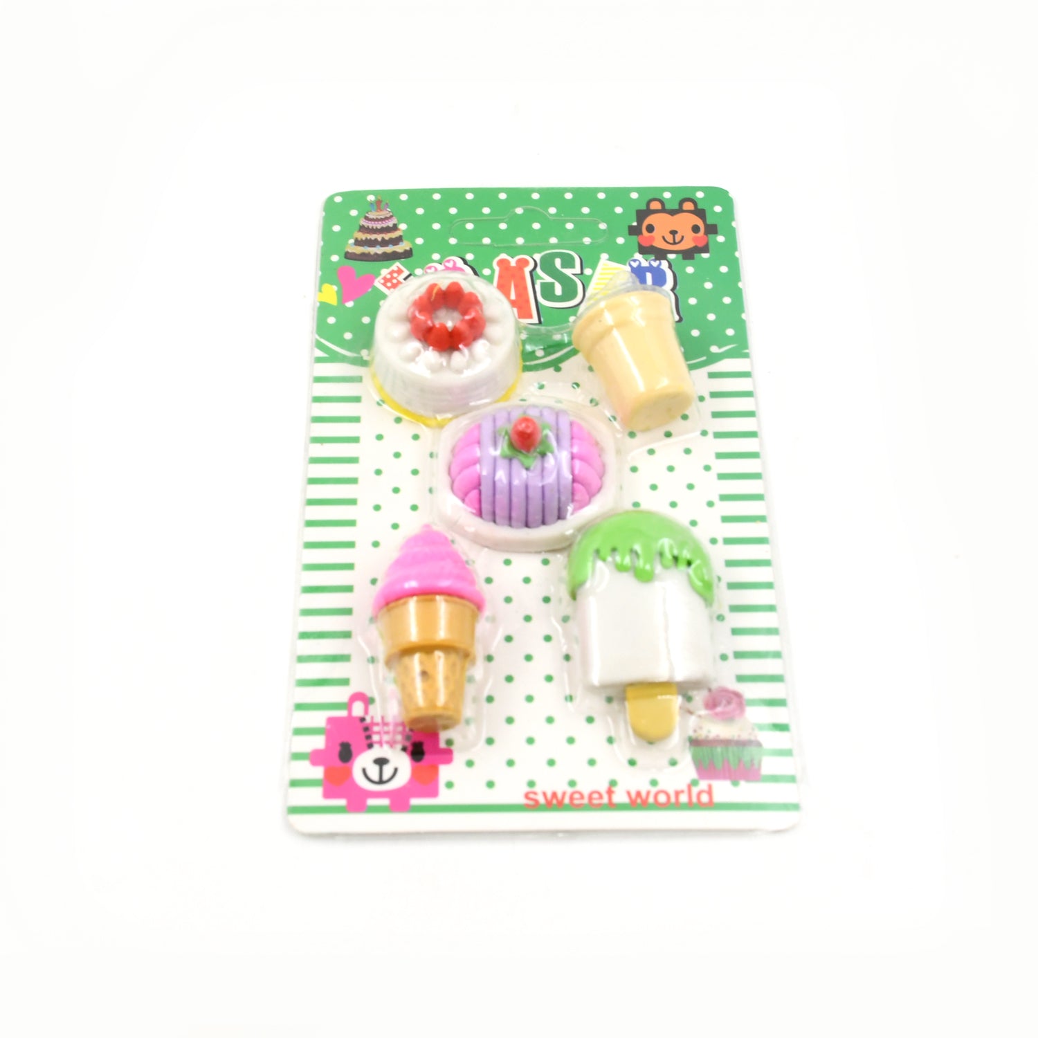 3D Mix Design Fancy & Stylish Colorful Erasers, Mini Eraser Creative Cute Novelty Eraser for Children Different Designs Eraser Set for Return Gift, Birthday Party, School Prize (1 Set)
