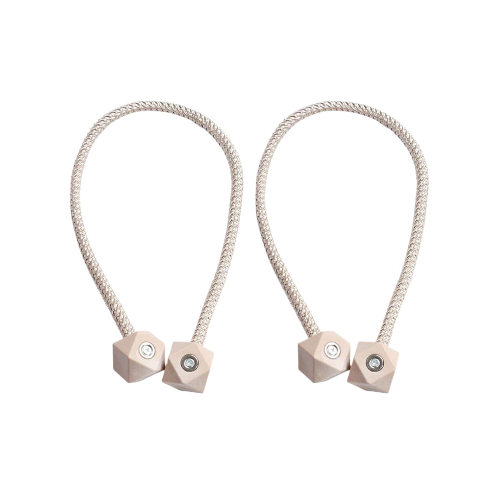 Non-Magnetic Curtain Tiebacks: Decorative Pearl Design (2 Pc, (Without Magnet Buckle)