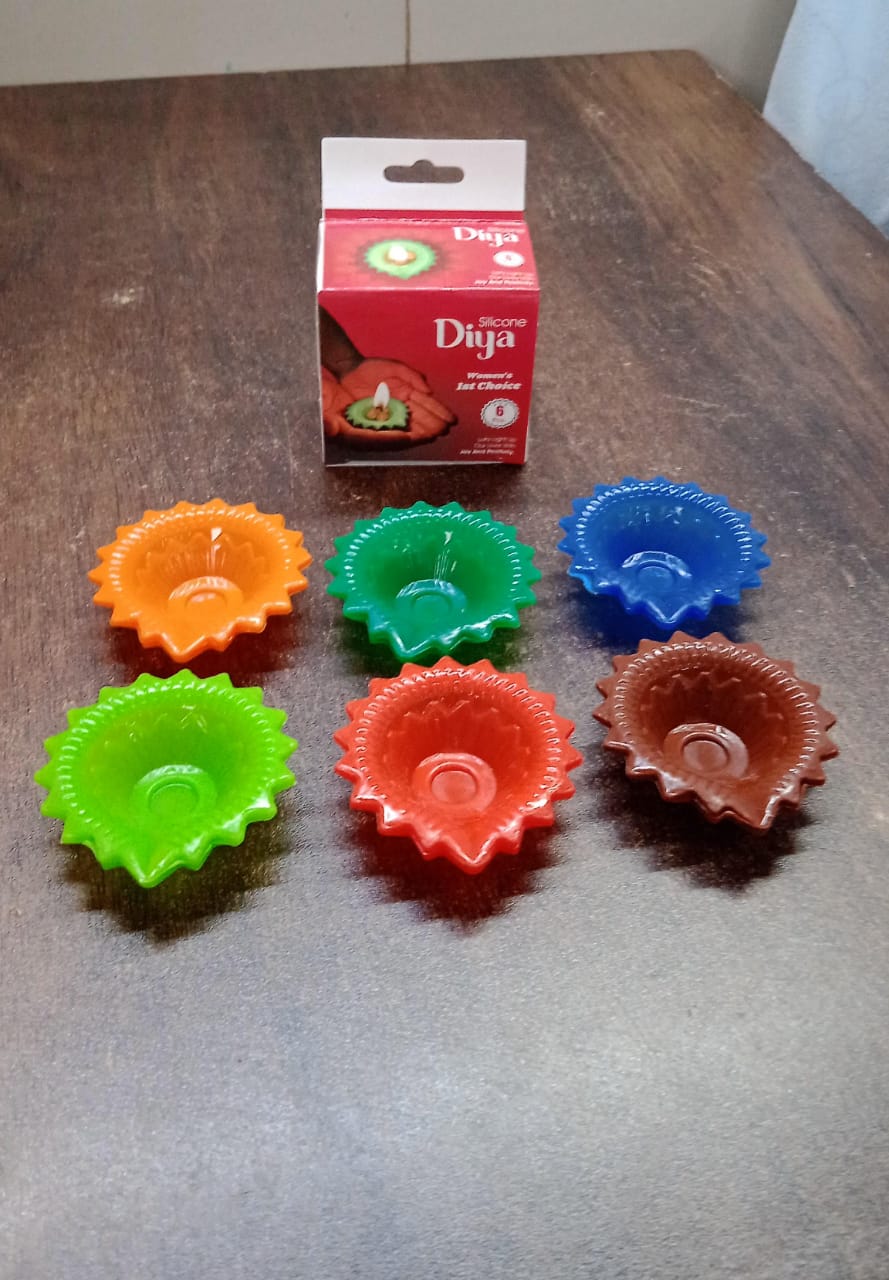 Silicone Diya for Diwali Attractive Design Colourful Diya Combo (6 Pcs Set)